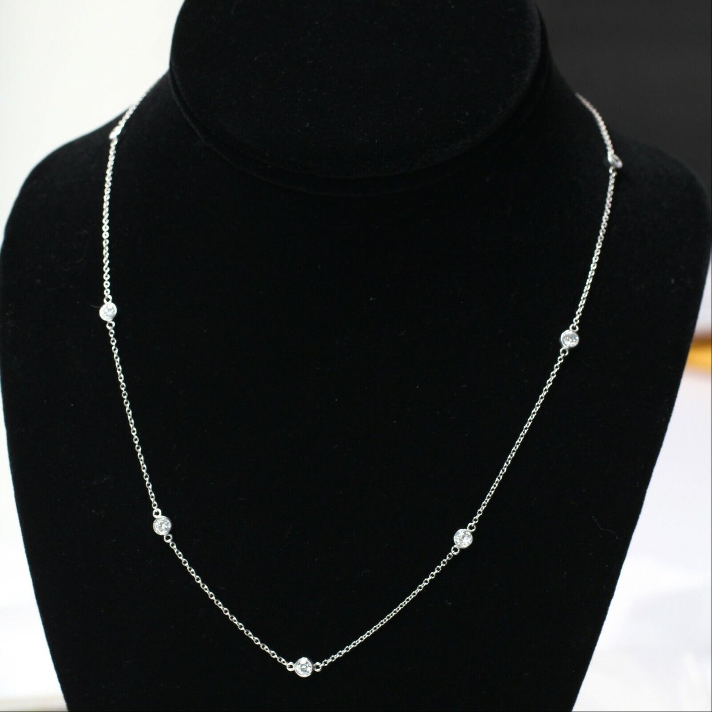 Dainty Diamonds by the Yard Necklace in Platinum 1.05ctw 18"