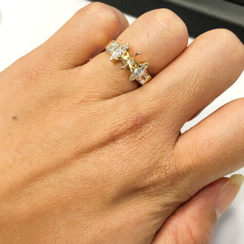 14k Yellow Gold 6 Prong Ring Mounting With Diamonds 0.42ctw 5us