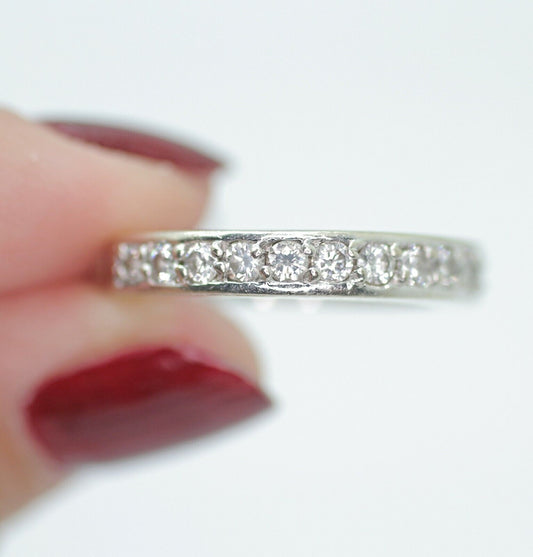 Diamond Eternity Wedding Band Ring in 14k White Gold