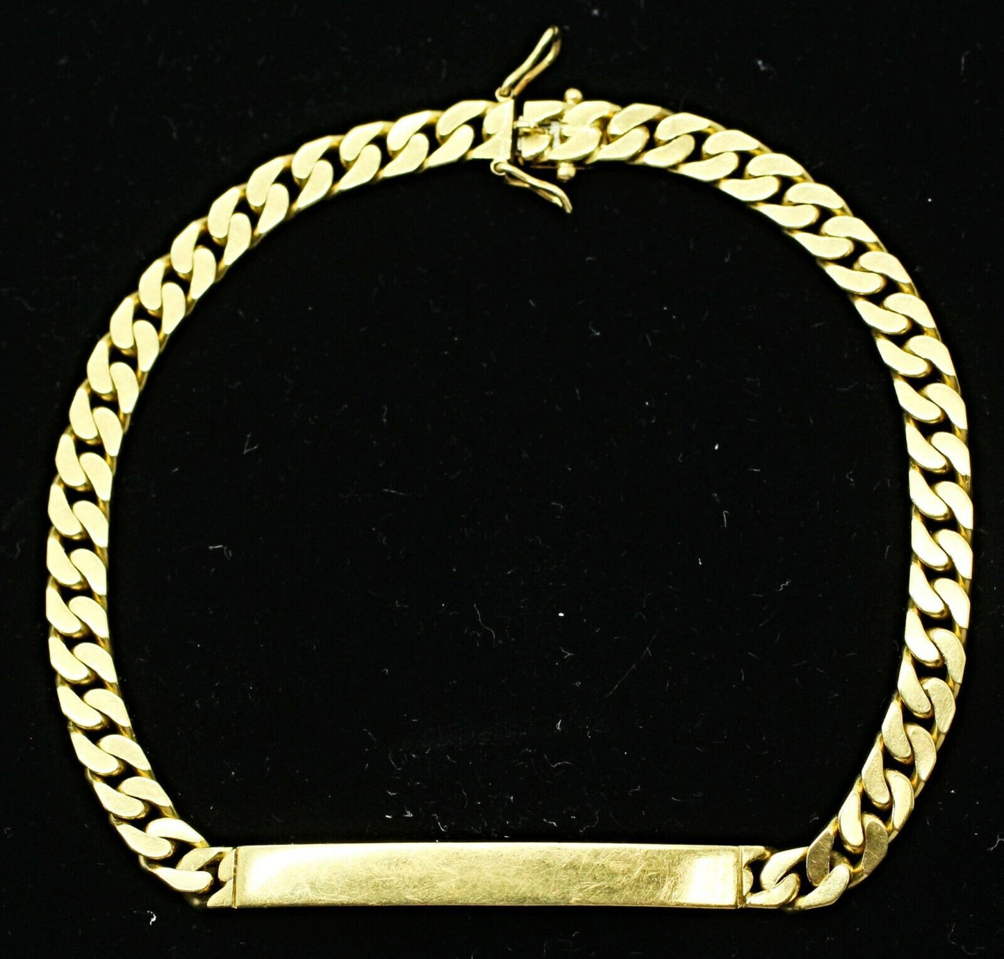 Unisex Cuban Chain Id Bracelet in 18k Yellow Gold Italy