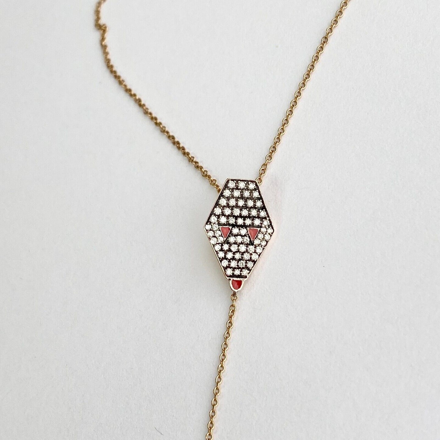 Misahara Triangle Drina Balance Diamond Necklace in 18k Rose Gold