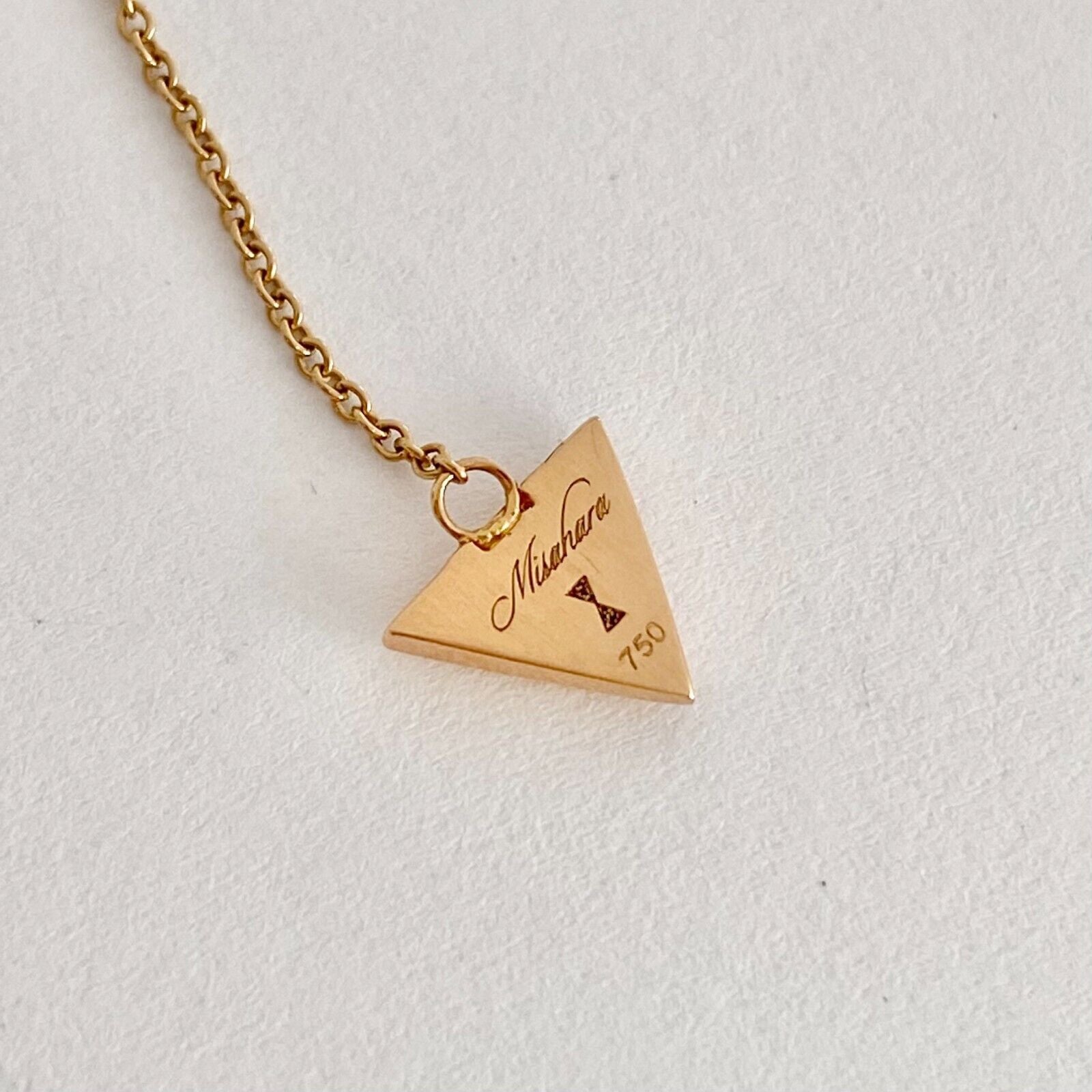 Misahara Triangle Drina Balance Diamond Necklace in 18k Rose Gold