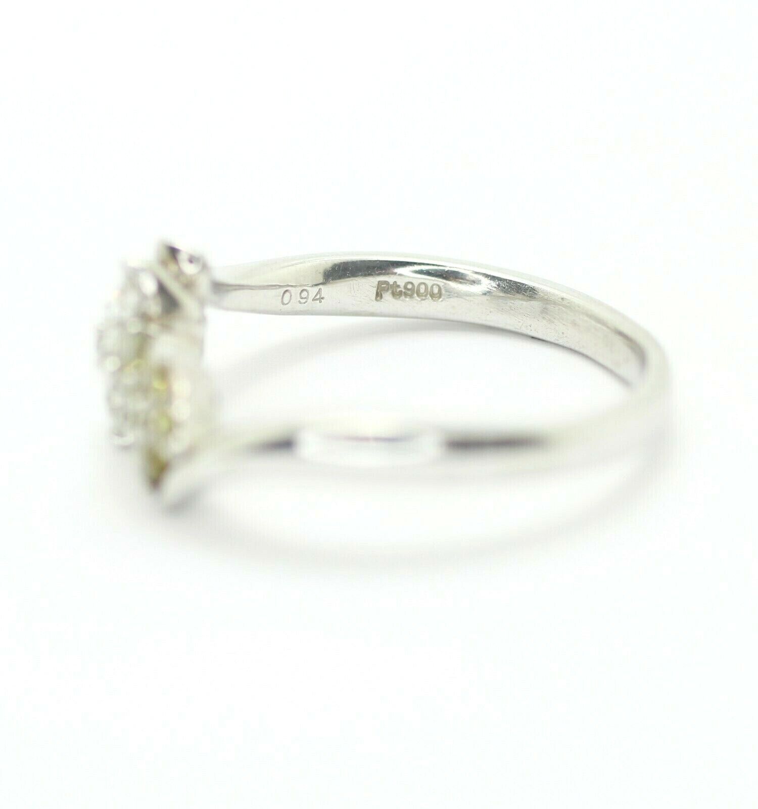 Double Flower Diamonds and Citrine Stone Elegant Ring in Platinum 9us