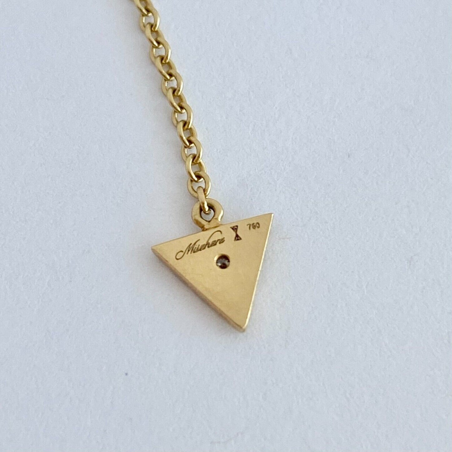 Misahara Triangles Gilded Lariet Necklace Diamonds in 18k Yellow Gold