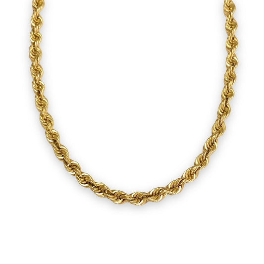 Rope Chain Necklace in 14k Yellow Gold 30 Inch