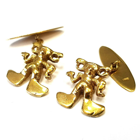 Vintage Collectible 14K GOLD MICKEY MOUSE CUFF LINKS