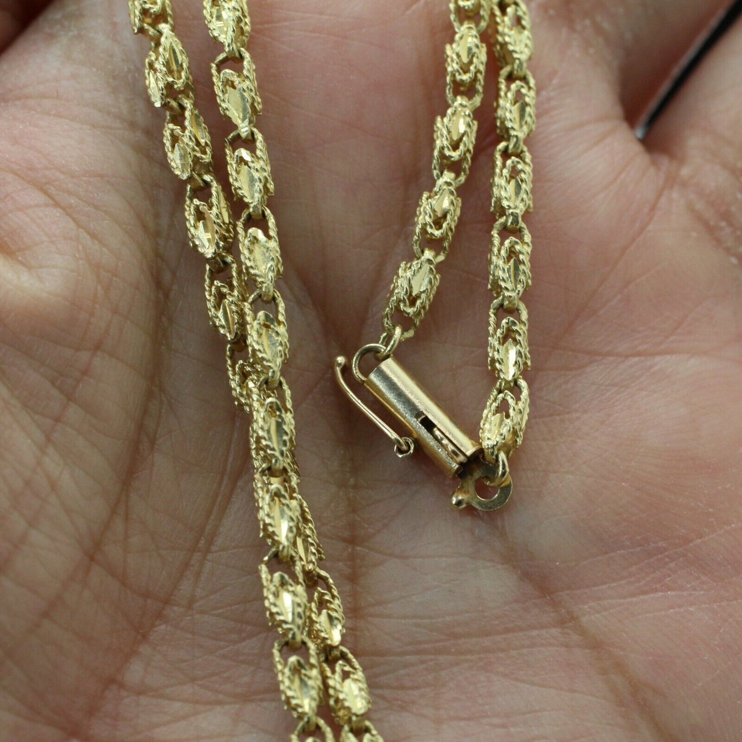 14k Yellow Gold Unique Fox Link Chain Necklace 11.33 GRS 18"