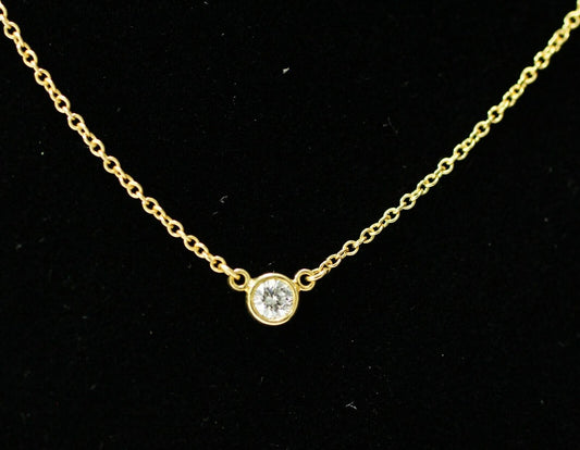 Tiffany & Co Diamond by the Yard Necklace in 18k Yellow Gold 16"inches