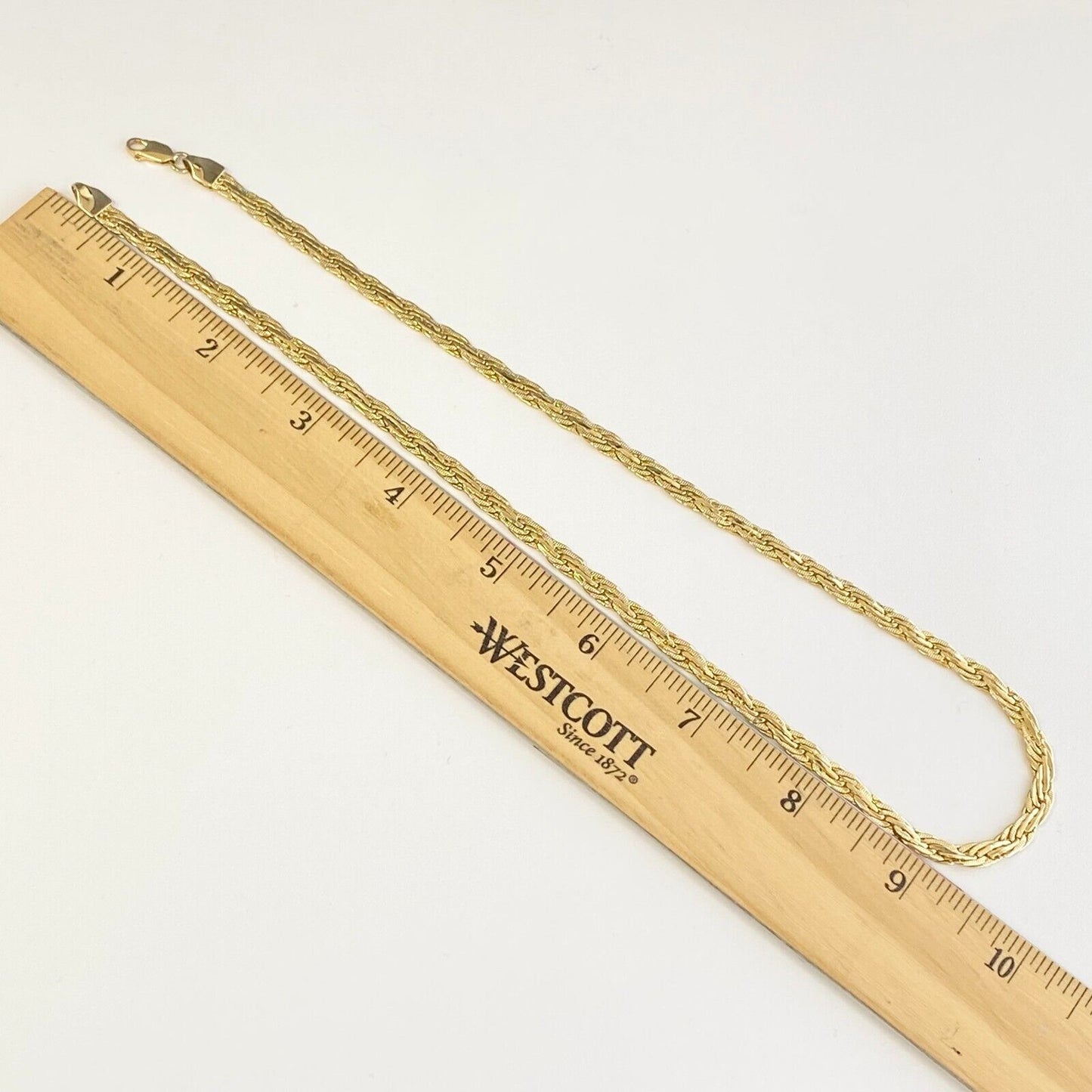 Snake Wave Chain Necklace in 14k Yellow Gold 20 Inch