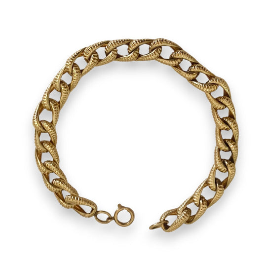 14k Yellow  Gold Link Chain Bracelet 7"