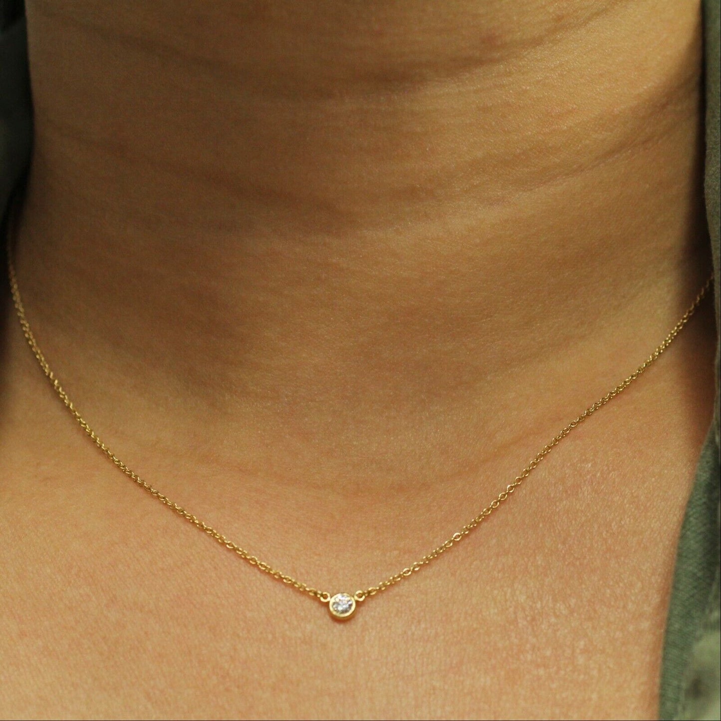 Tiffany & Co Diamond by the Yard Necklace in 18k Yellow Gold 16"inches