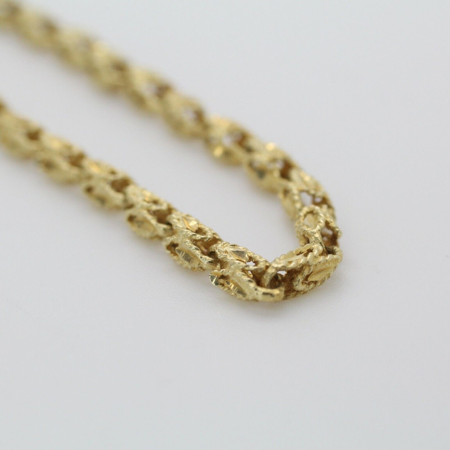 14k Yellow Gold Unique Fox Link Chain Necklace 11.33 GRS 18"