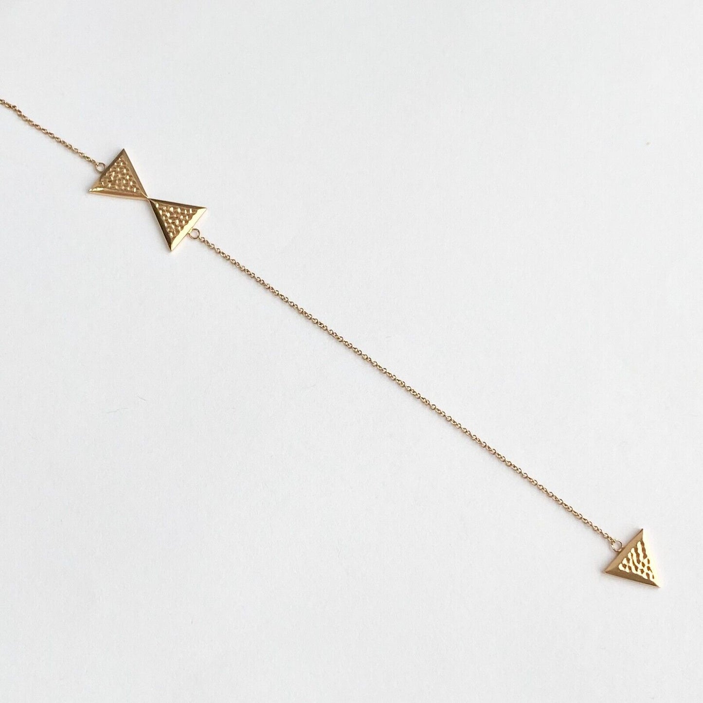 Misahara Triangle Drina Balance Diamond Necklace in 18k Rose Gold