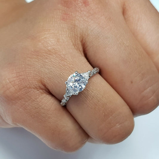 Tacori Platinum Diamond  Ring 6.5us; Center Stone Cz