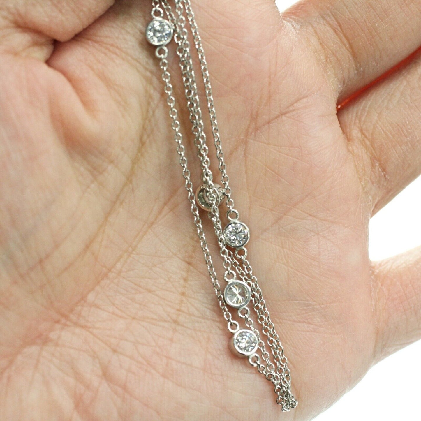 Dainty Diamonds by the Yard Necklace in Platinum 1.05ctw 18"