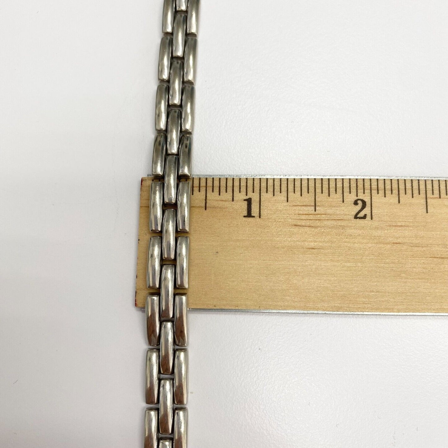 14k White Gold Hollow Chain Bracelet 20gr Italy