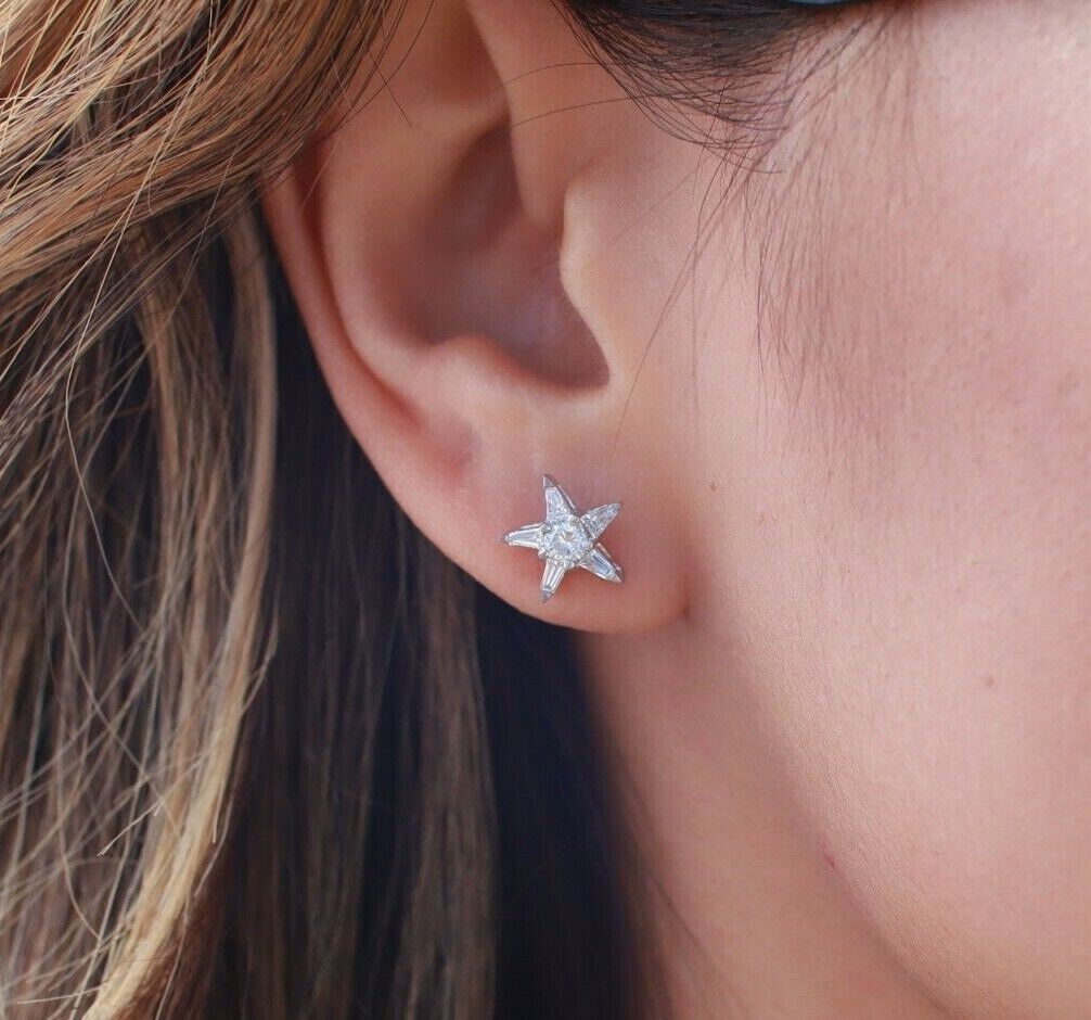 0.64tctw Diamond Star Suds Earrings in 14k White Gold