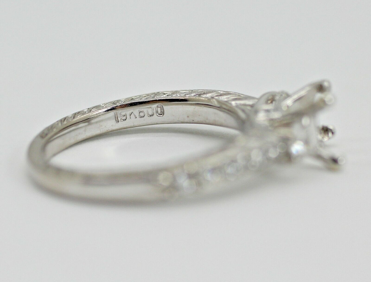 19K WHITE GOLD SCOTT KAY SEMI MOUNT RING 0.49CTW G VS1 5US, FIT. RD 6.3 - 6.6mm