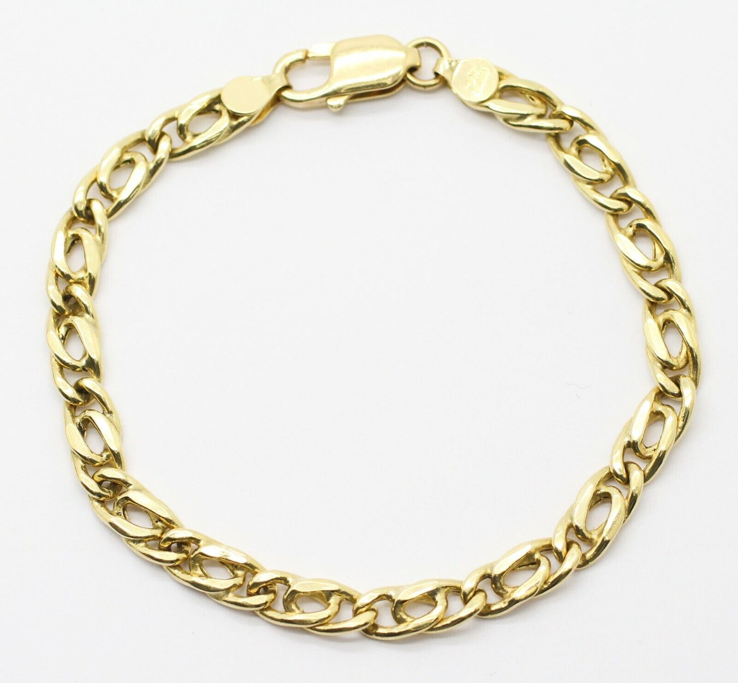 Hollow Cuban Chain Links Bracelet in 18kt Yellow Gold 9.2 GRS