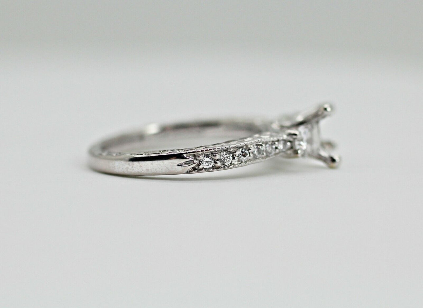 19K WHITE GOLD SCOTT KAY SEMI MOUNT RING 0.49CTW G VS1 5US, FIT. RD 6.3 - 6.6mm