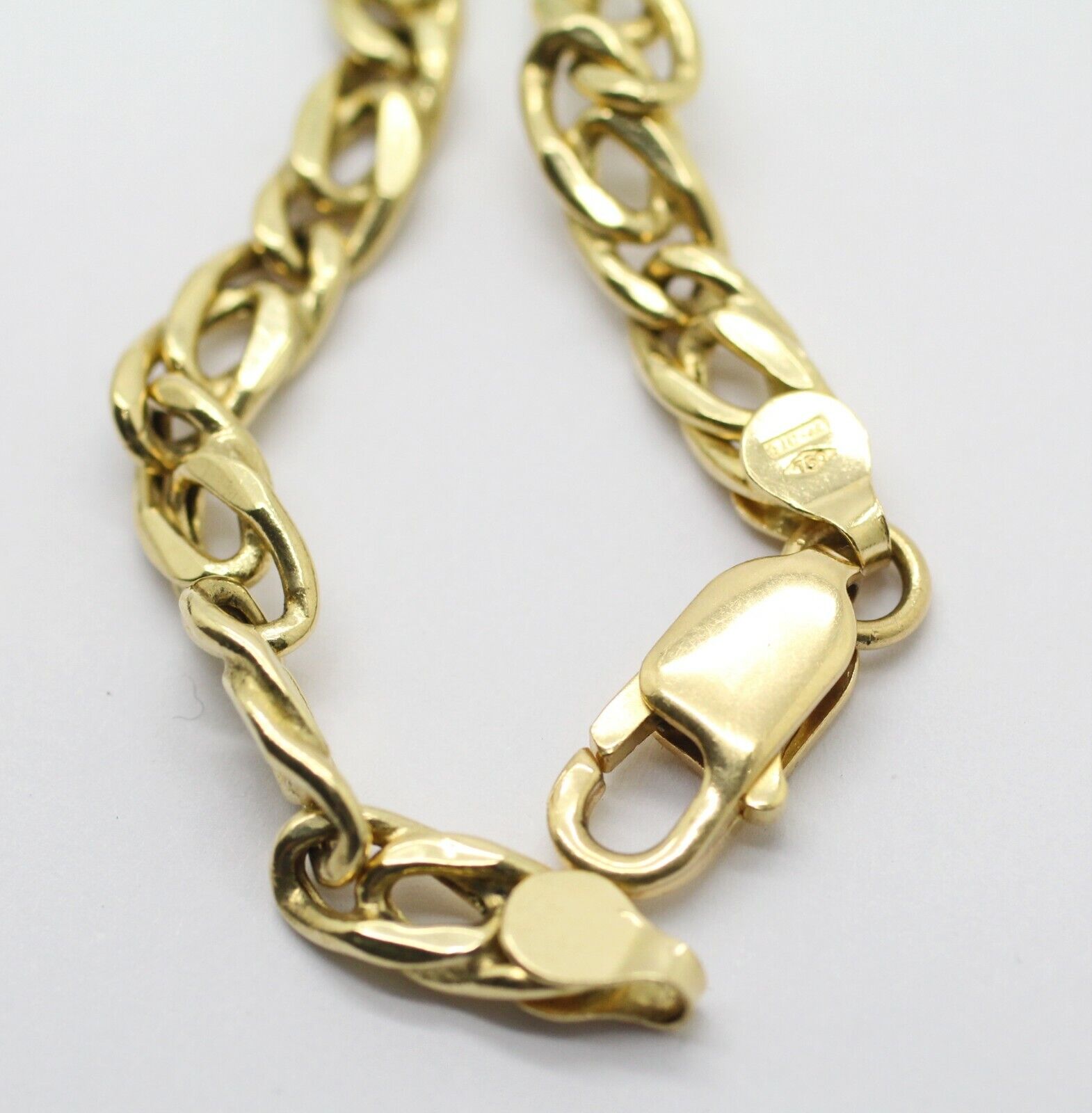 Hollow Cuban Chain Links Bracelet in 18kt Yellow Gold 9.2 GRS