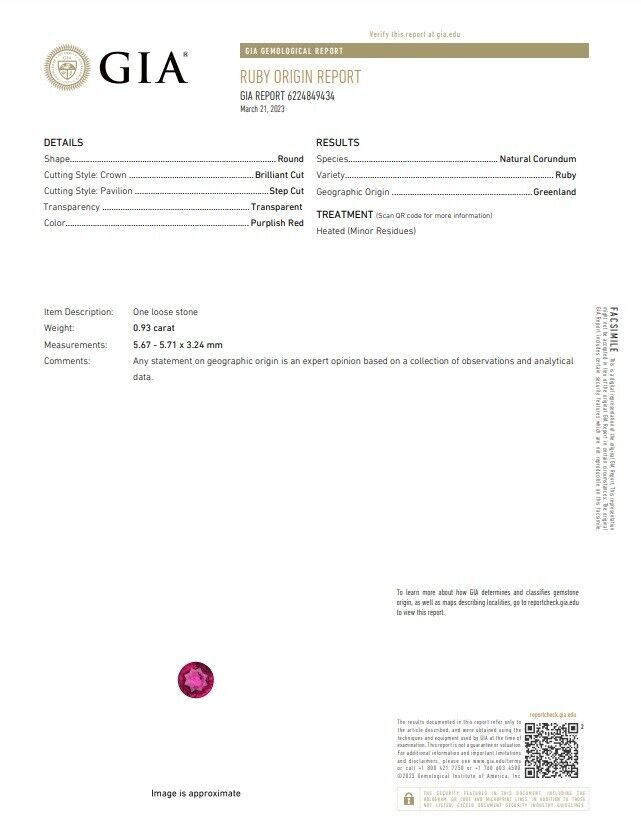0.93ct Ruby Greenland Gia & Diamonds in Do Amore 14k White Gold Ring