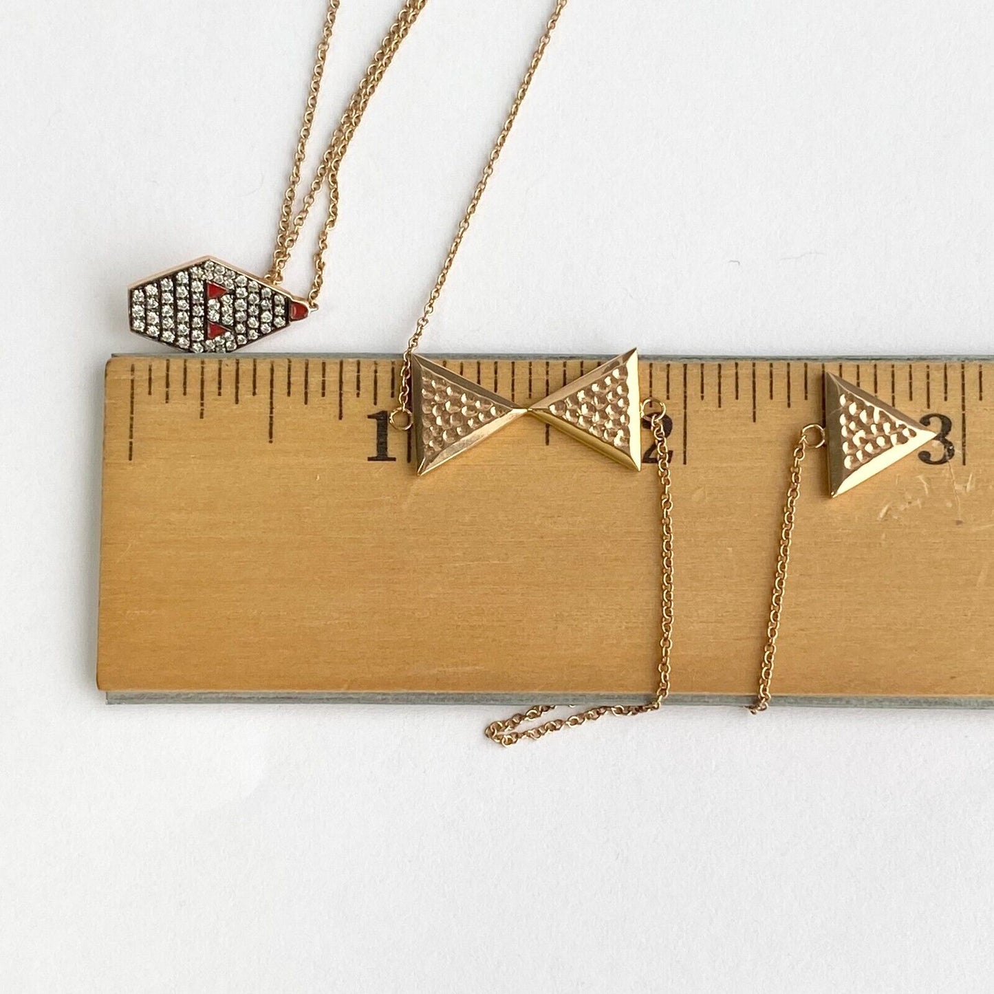 Misahara Triangle Drina Balance Diamond Necklace in 18k Rose Gold