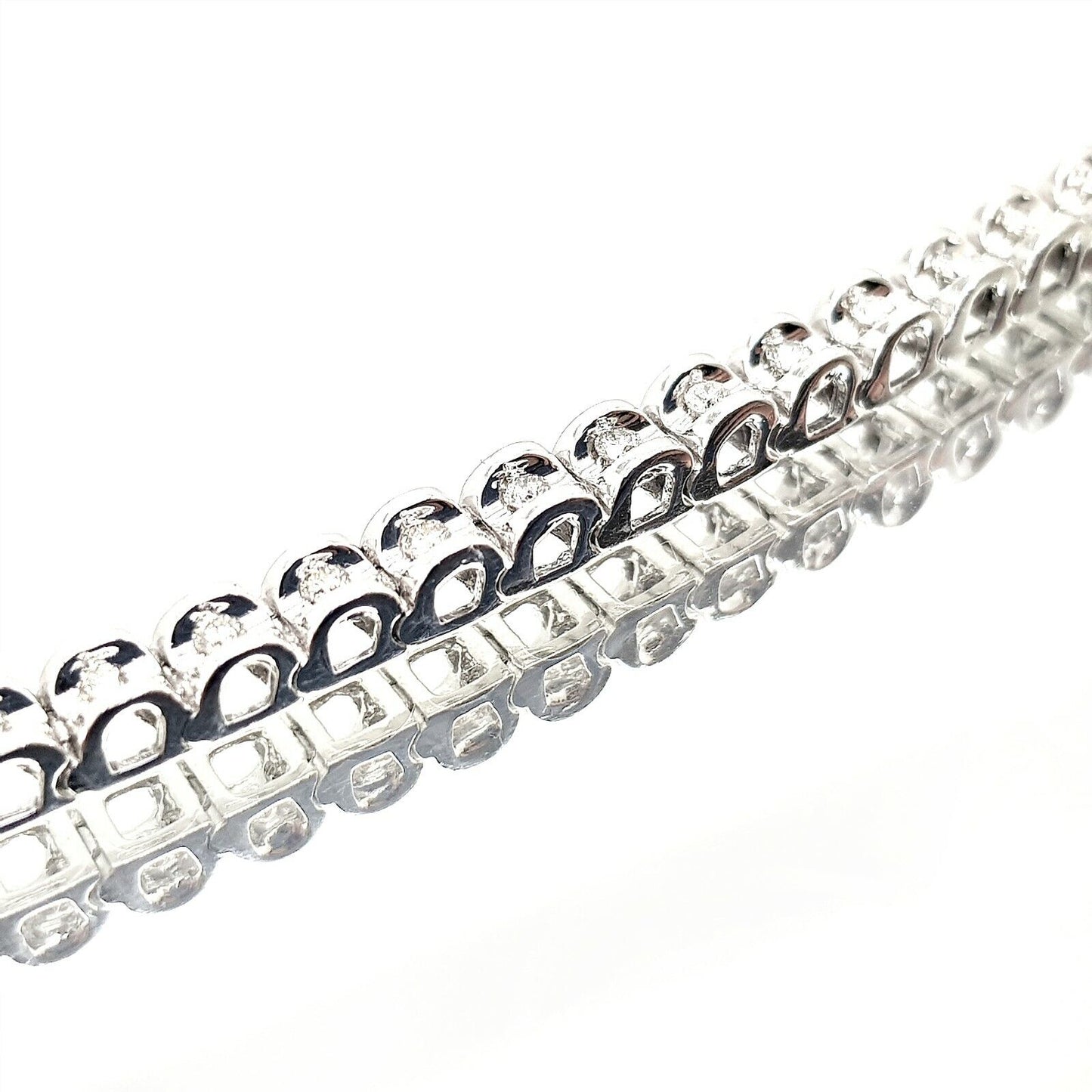 14k White Gold Diamond Tennis Bracelet 7.5” 52pcs 0.78 CTW