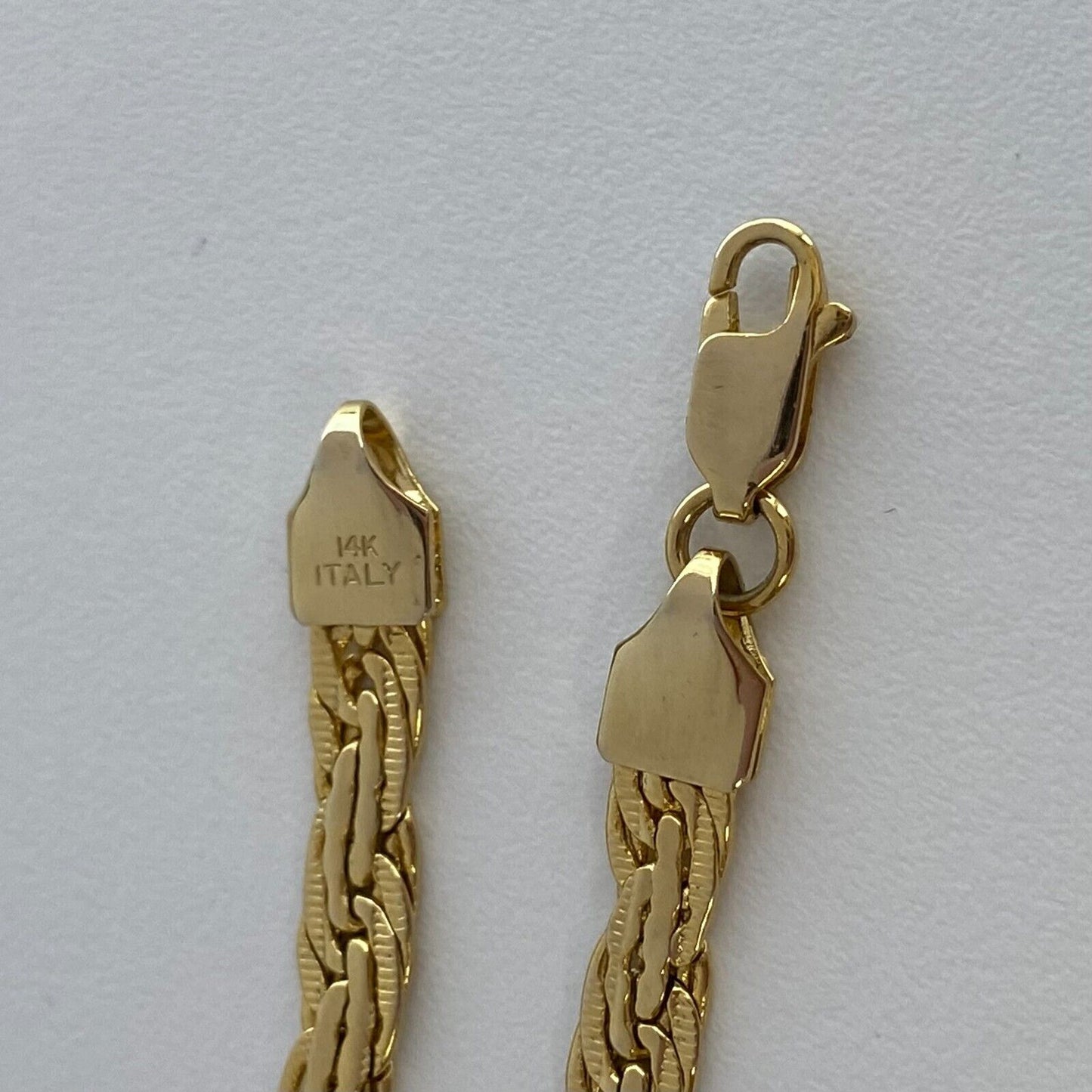 Snake Wave Chain Necklace in 14k Yellow Gold 20 Inch