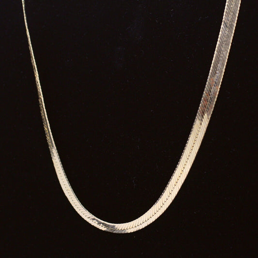 14k Yellow Gold 6mm Herringbone Flat Snake Chain Necklace 18.97grs 18"