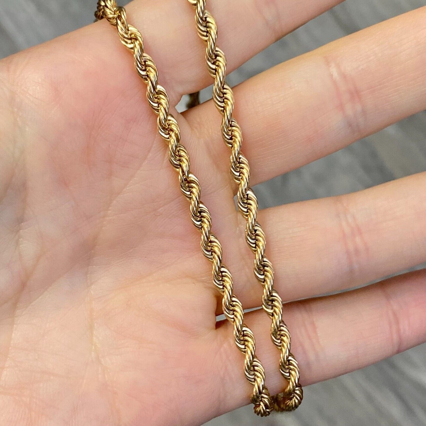 Thick Rope Chain Necklace Choker in 14k Yellow Gold