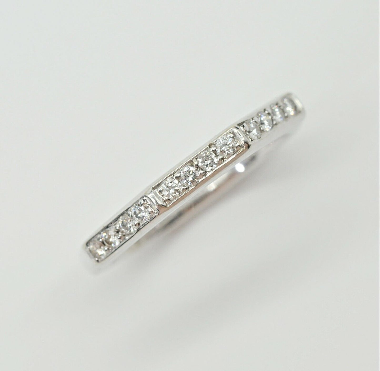 Honora 18k White Gold Diamond Wedding Band Ring 7us