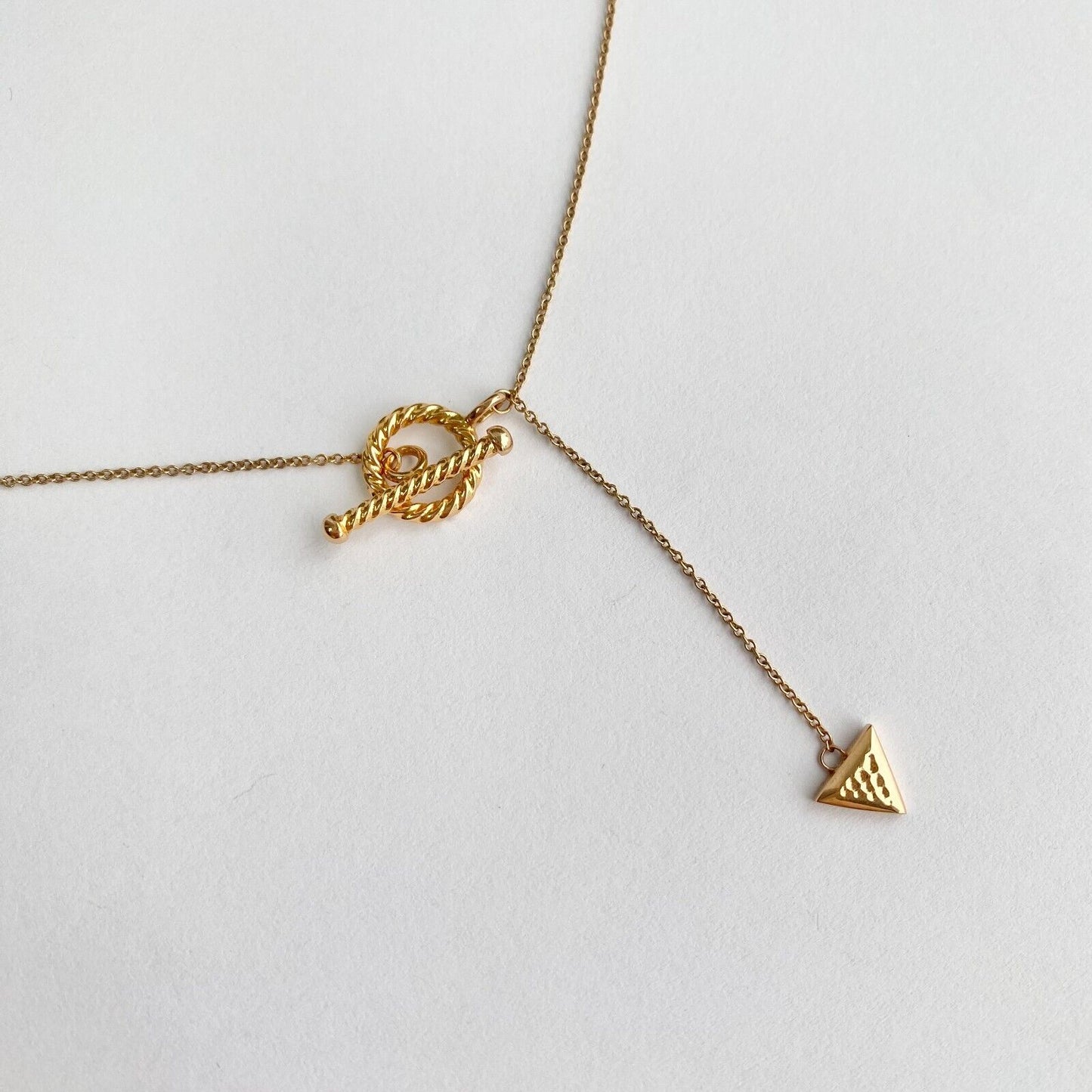 Misahara Triangle Drina Balance Diamond Necklace in 18k Rose Gold