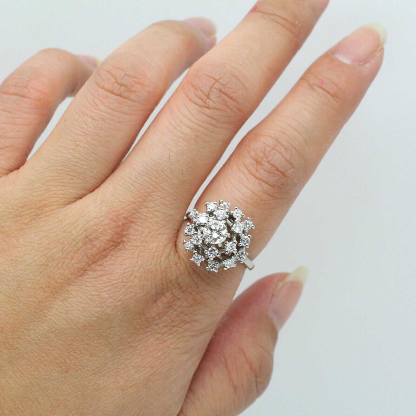 Lady's Diamond Cocktail Ring in 14k White Gold 7us