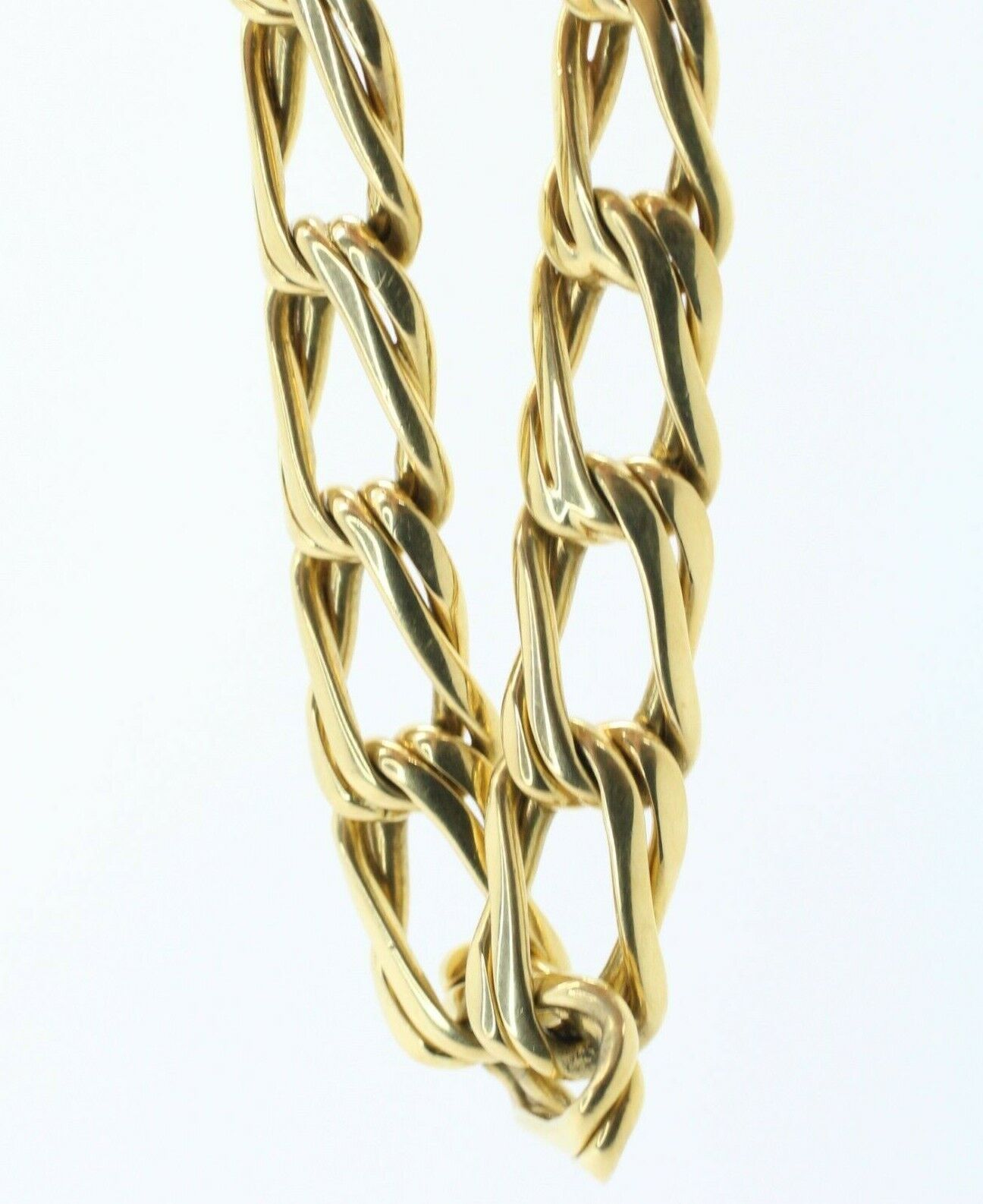 18k Yellow Gold Double Square Link Chain Bracelet 73.55 GRS 9.5"