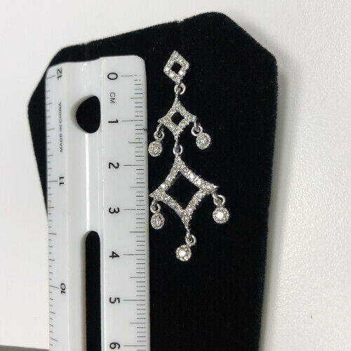 14k White Gold Diamonds Chandelier Earrings