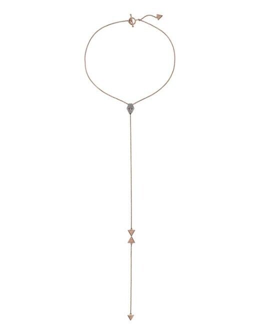 Misahara Triangle Drina Balance Diamond Necklace in 18k Rose Gold