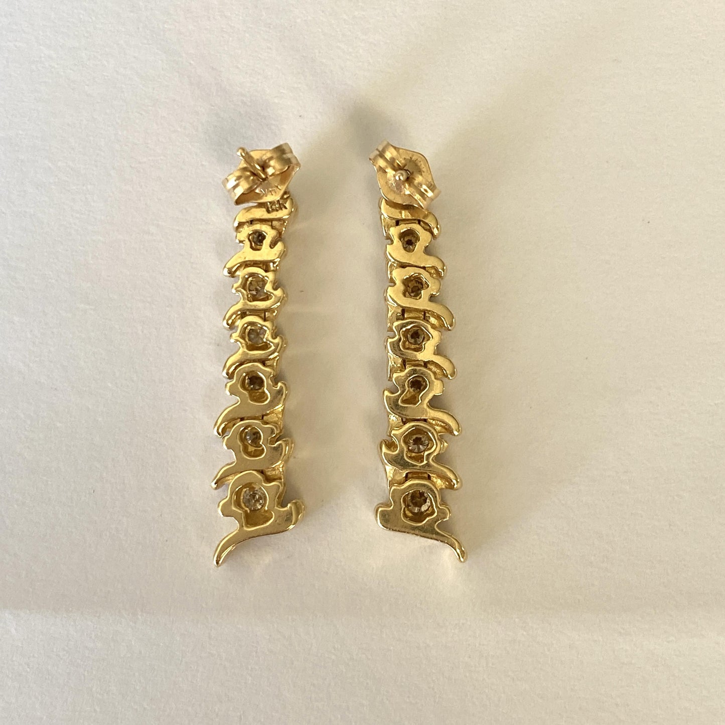 0.90 Ctw Diamond Earrings 14K Yellow Gold 6.79G