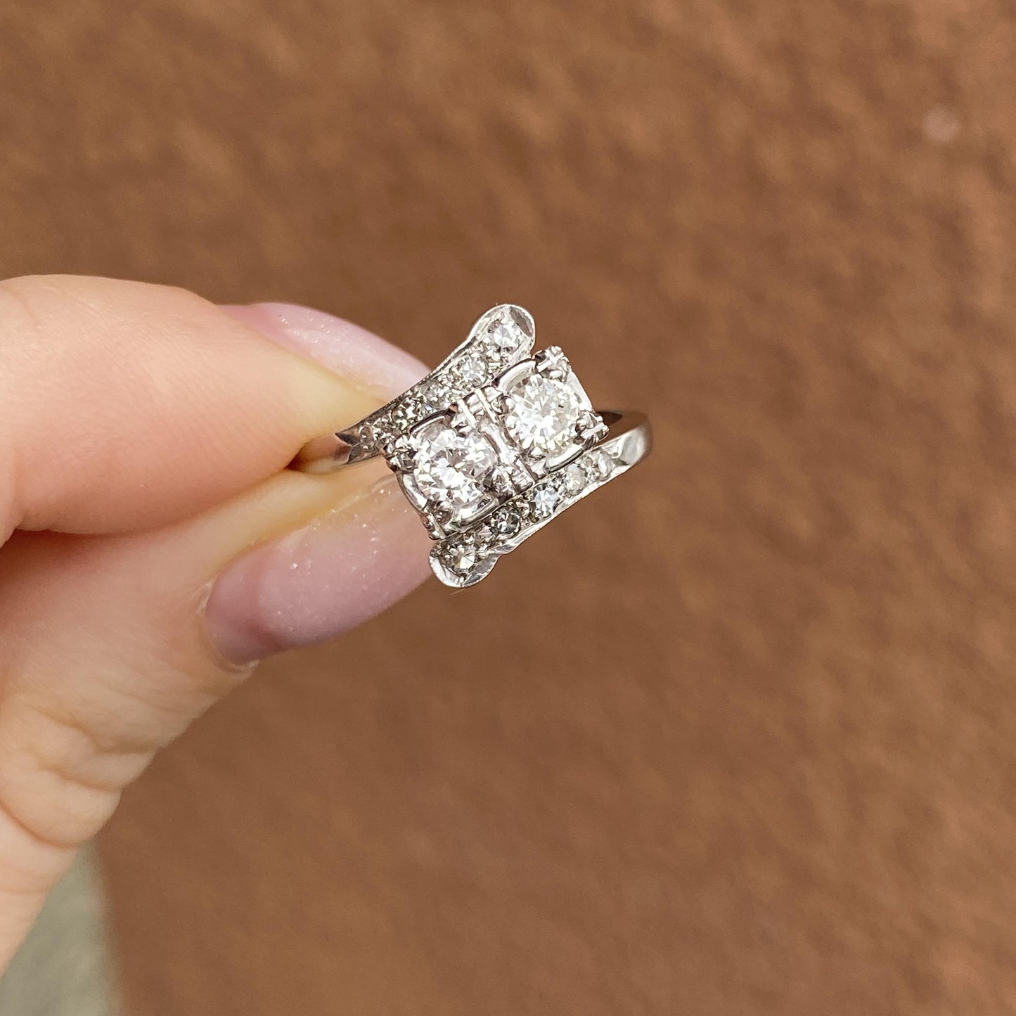 0.66ctw Diamonds Ring 14K White Gold 4.95G 7.5US
