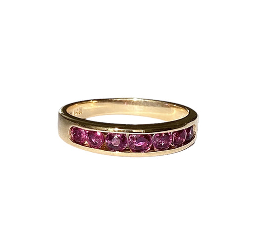 0.70 Ruby Ring Channel Setting 14K Yellow Gold  2.87G
