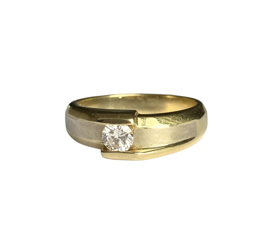 0.36ct Round Diamond Ring 14K Yellow Gold 8.29G