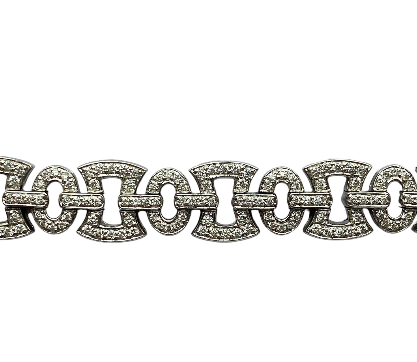 5.39cttw Diamond Link Bracelet 18K White Gold 32.69G
