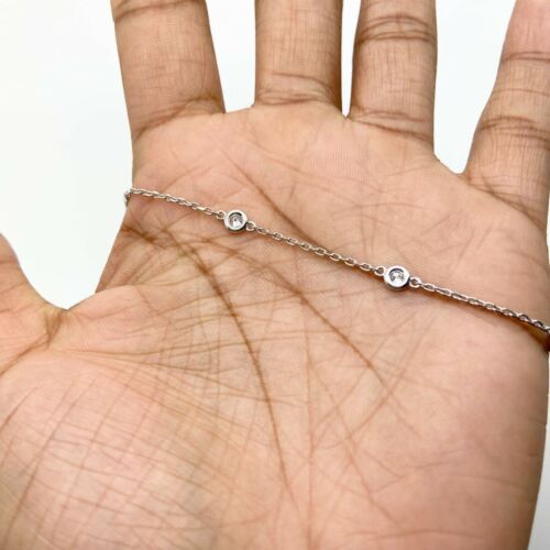 0.31cttw Bezel Diamonds by the Yard Bracelet in 14k White Gold