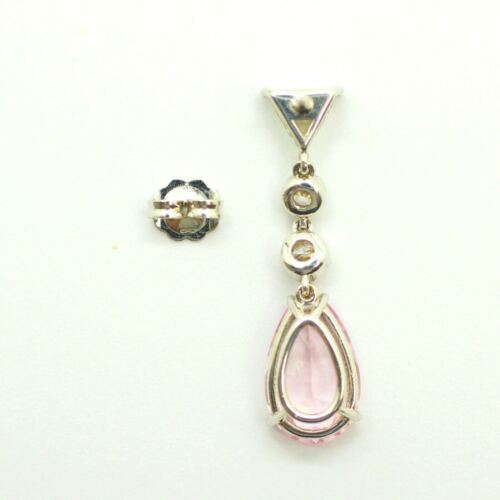 14k White Gold Morganite Diamond Drop Earrings 6.17ctw