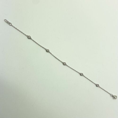 0.31cttw Bezel Diamonds by the Yard Bracelet in 14k White Gold