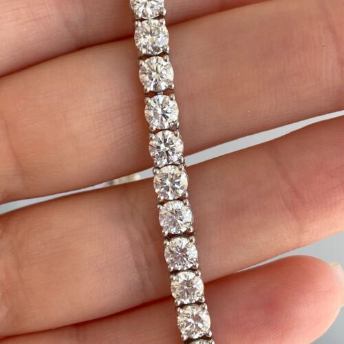 14k White Gold Diamond 4 Prong Tennis Bracelet Approx. 12.07ctw