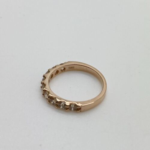 14k Rose Gold Diamond Half Way Eternity Wedding Band Ring 1ctw