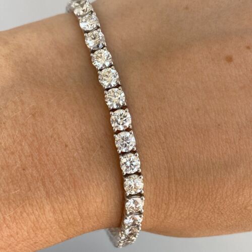 14k White Gold Diamond 4 Prong Tennis Bracelet Approx. 12.07ctw