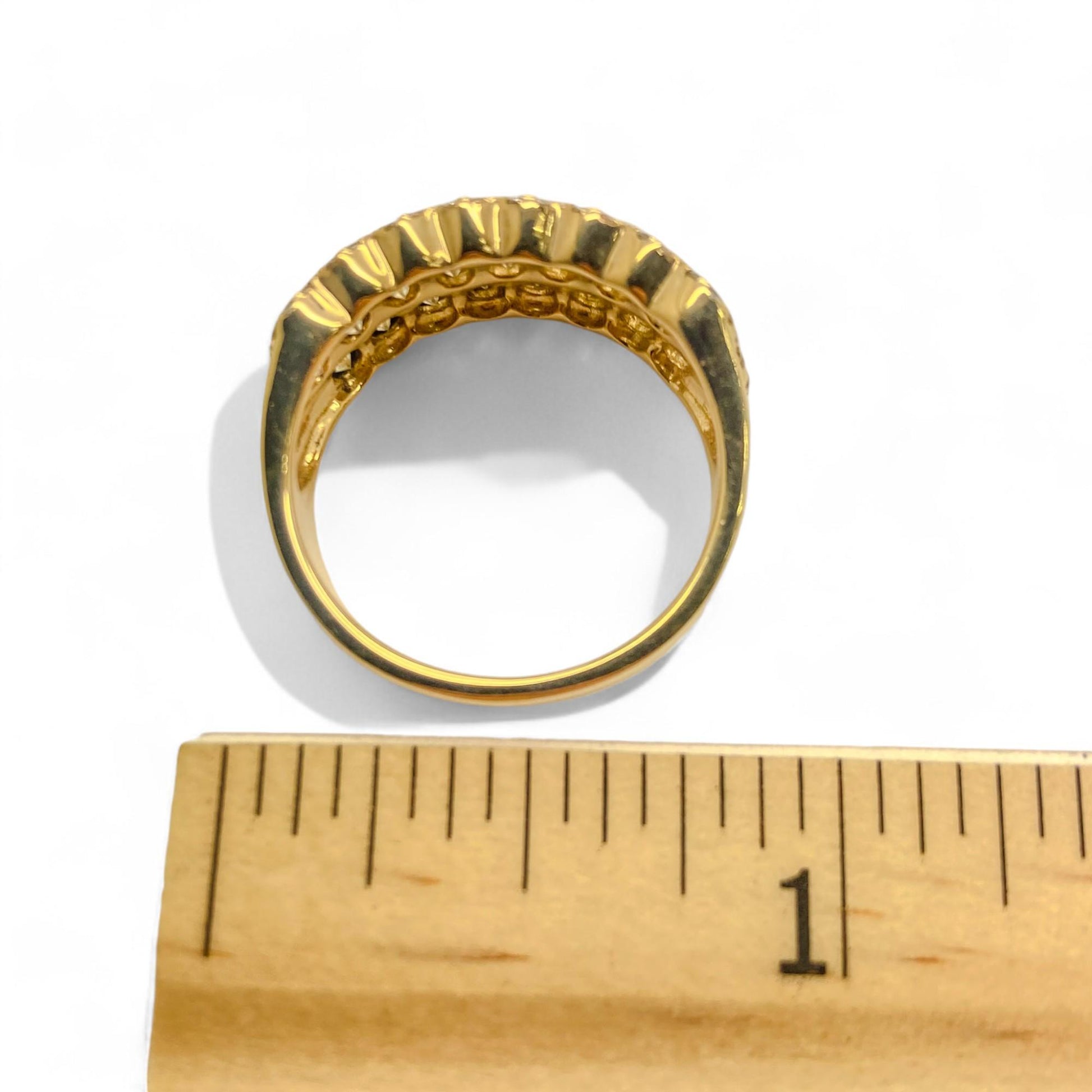 1.66 cttw White Diamond Ring in 18K Yellow Gold 6.5 US 6.1 g