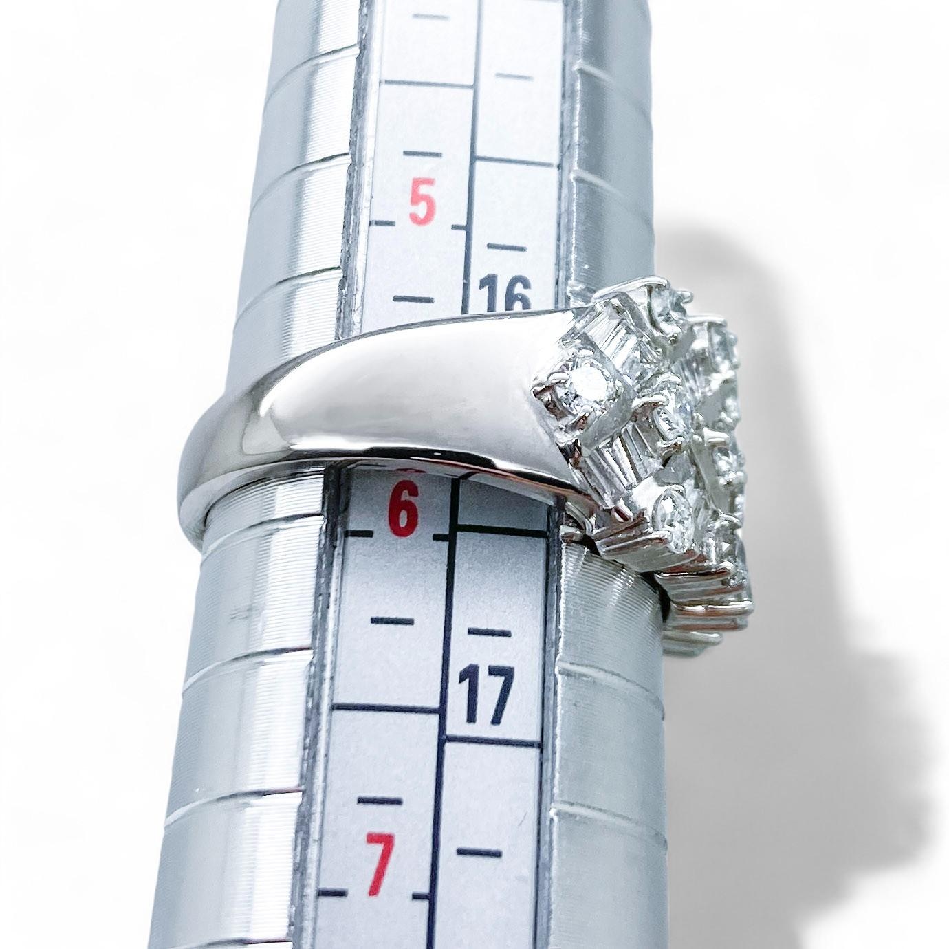 1.04 cttw White Diamond Ring in 14K White Gold 5.75 US 5.4g